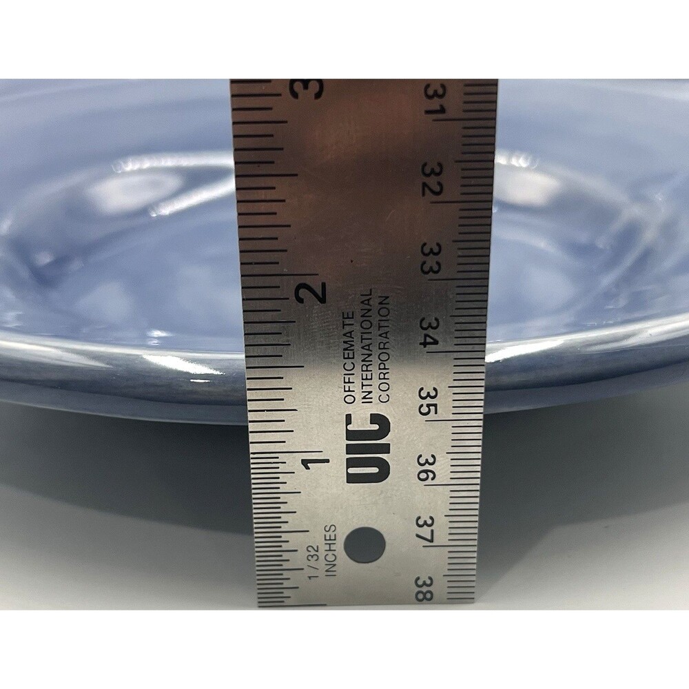 4 Salad Plates Pottery Barn Sausalito Slate Blue Deep Rim Bowl Blates 10" - Picture 6 of 7